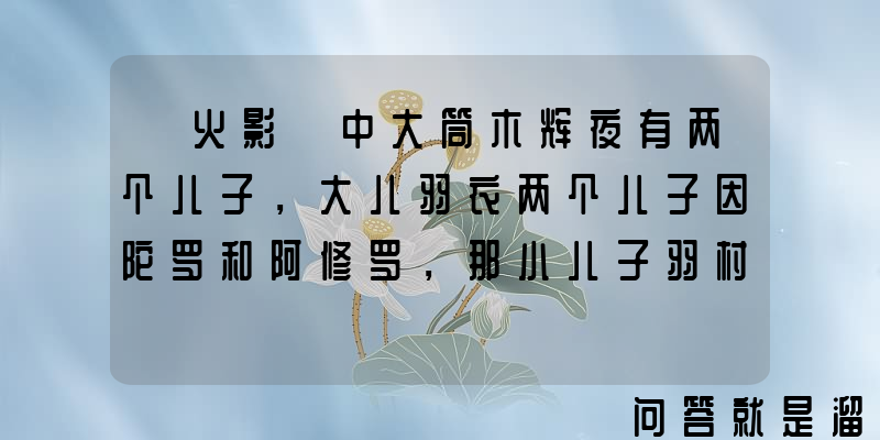 《火影》中大筒木辉夜有两个儿子，大儿羽衣两个儿子因陀罗和阿修罗，那小儿子羽村的后代是谁？