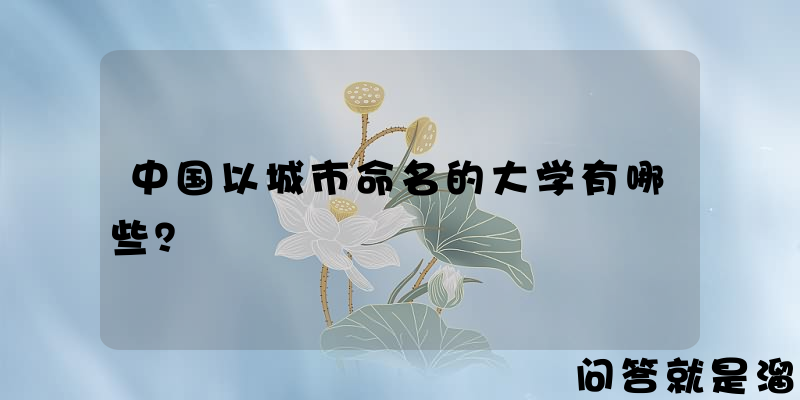 中国以城市命名的大学有哪些？