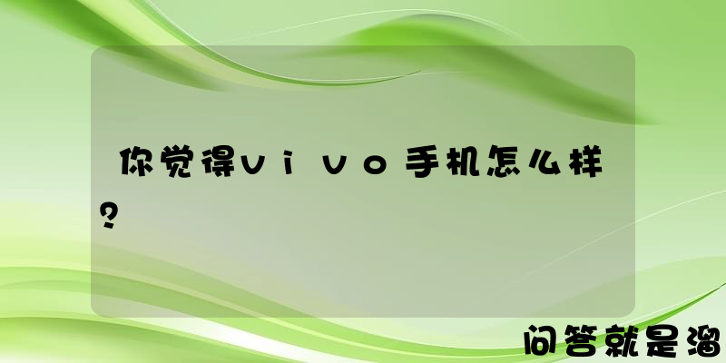 你觉得vivo手机怎么样？