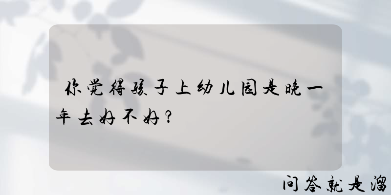 你觉得孩子上幼儿园是晚一年去好不好？