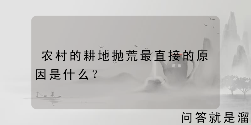 农村的耕地抛荒最直接的原因是什么？