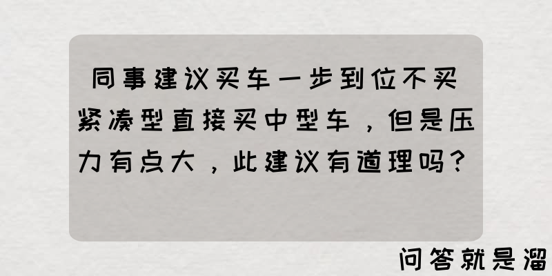 同事建议买车一步到位不买紧凑型直接买中型车，但是压力有点大，此建议有道理吗？