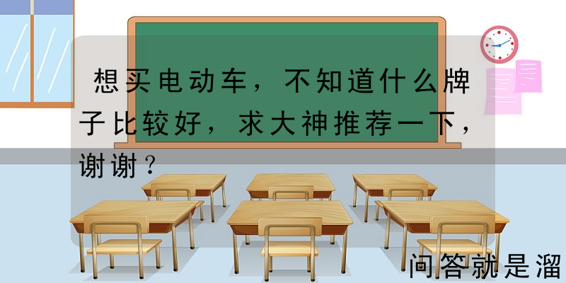 想买电动车，不知道什么牌子比较好，求大神推荐一下，谢谢？