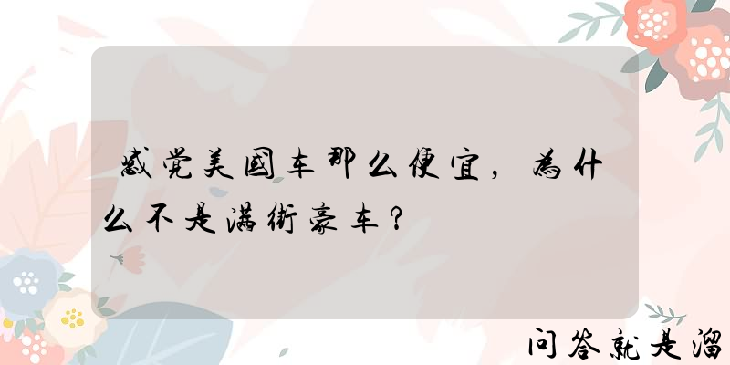 感觉美国车那么便宜，为什么不是满街豪车？