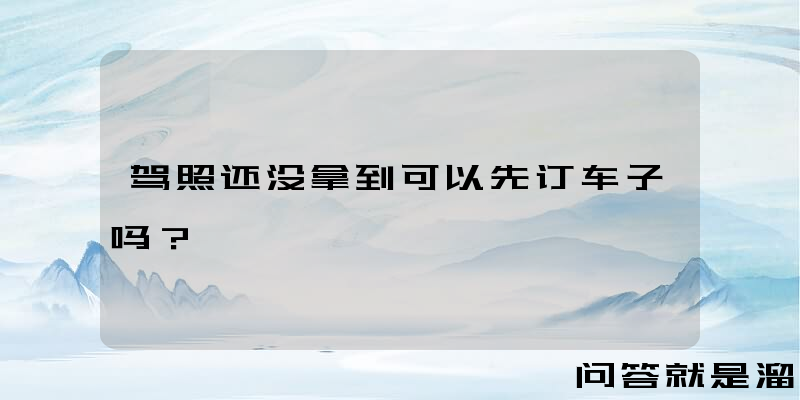 驾照还没拿到可以先订车子吗？